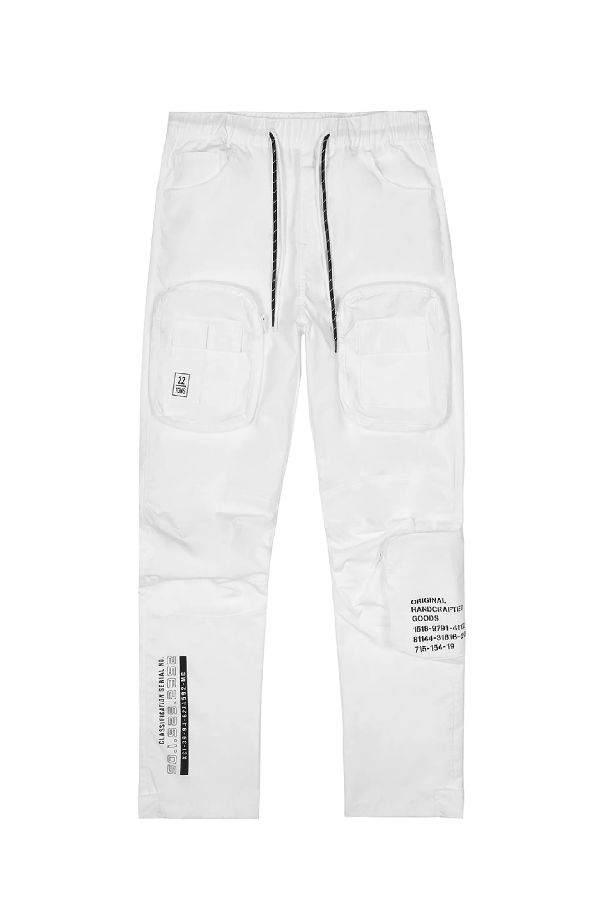 Smoke Rise Printed Utility Windbreaker Joggers White New