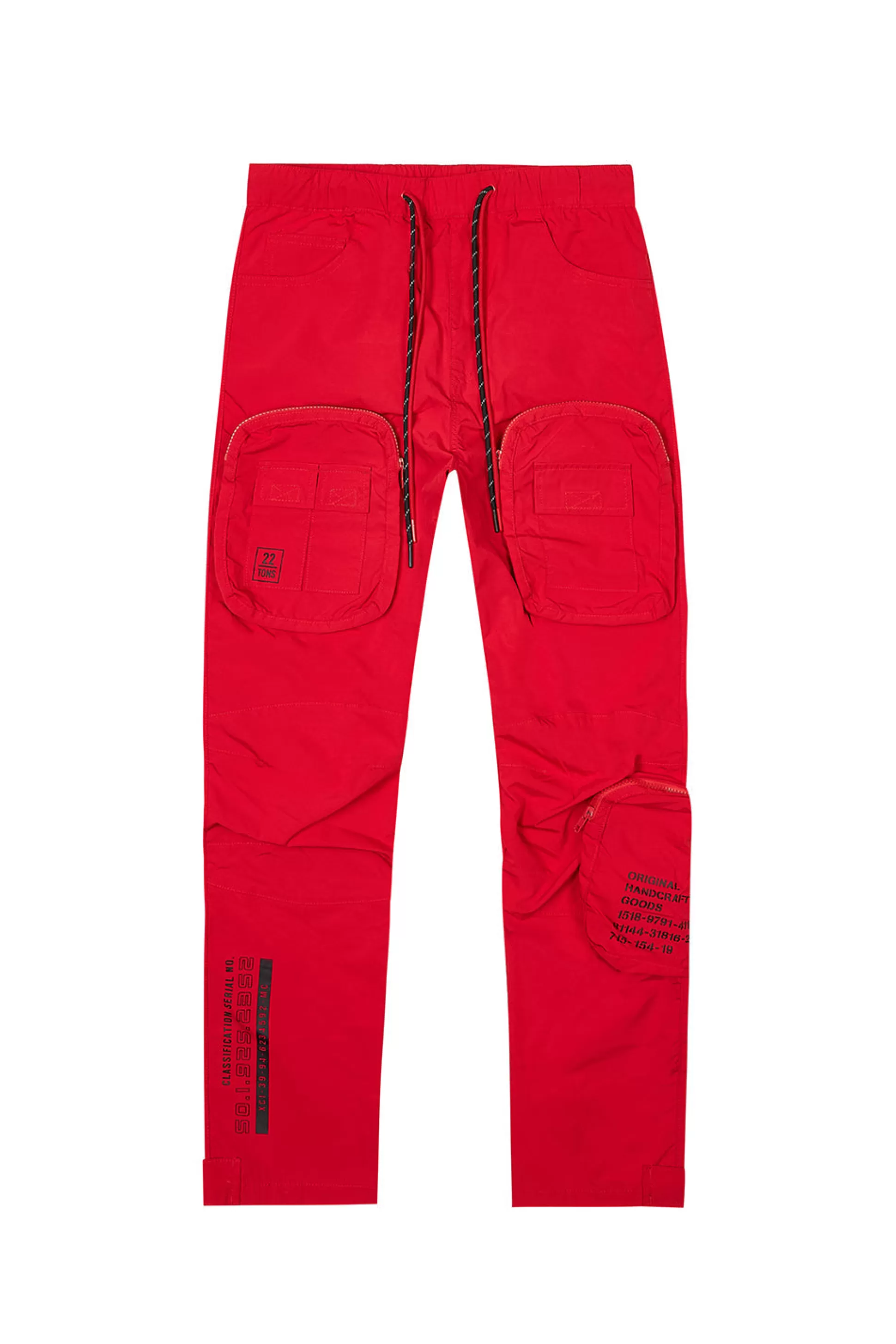 Smoke Rise Printed Utility Windbreaker Joggers Red New