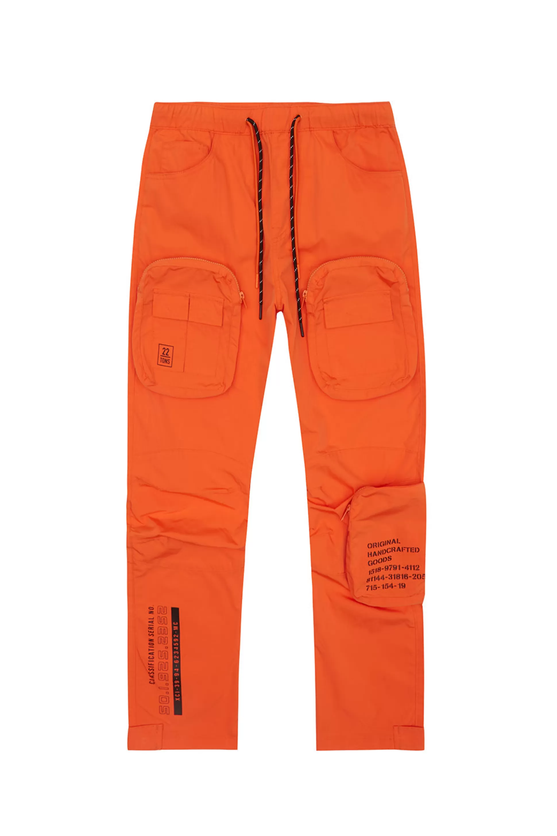 Smoke Rise Printed Utility Windbreaker Joggers Orange Online