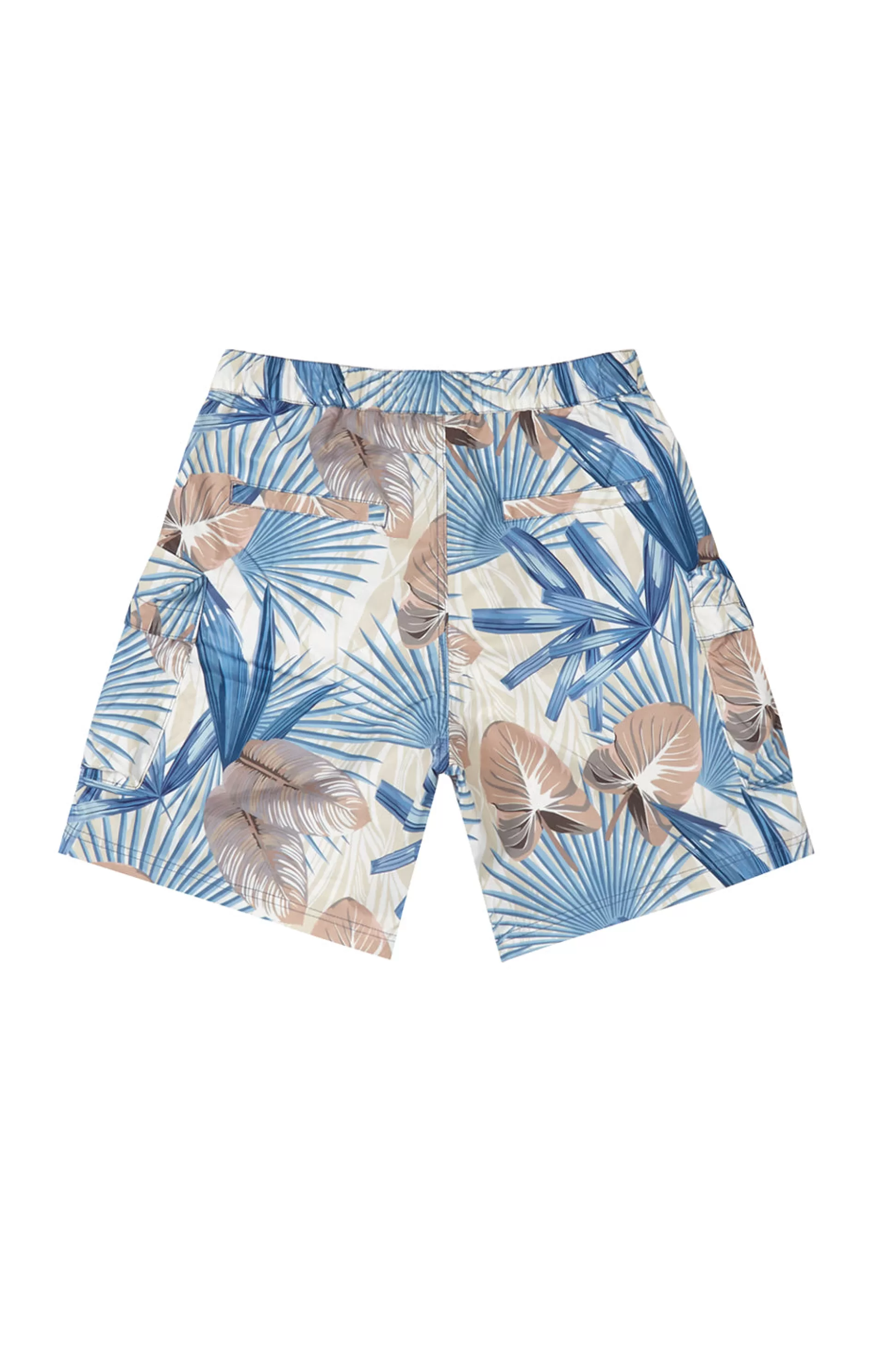 Smoke Rise Printed Utility Windbreaker Shorts Tropic Blue Sale