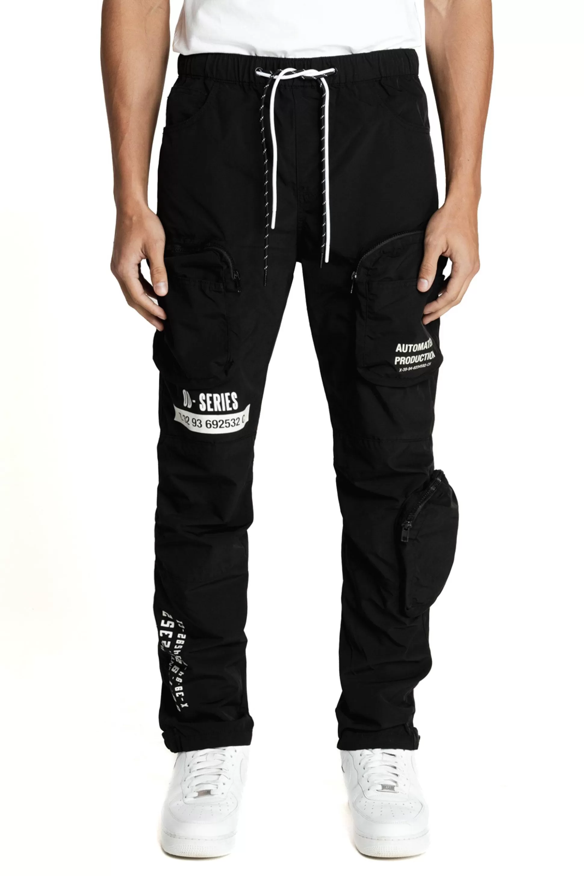 Smoke Rise Printed Windbreaker Utility Pants Black Store