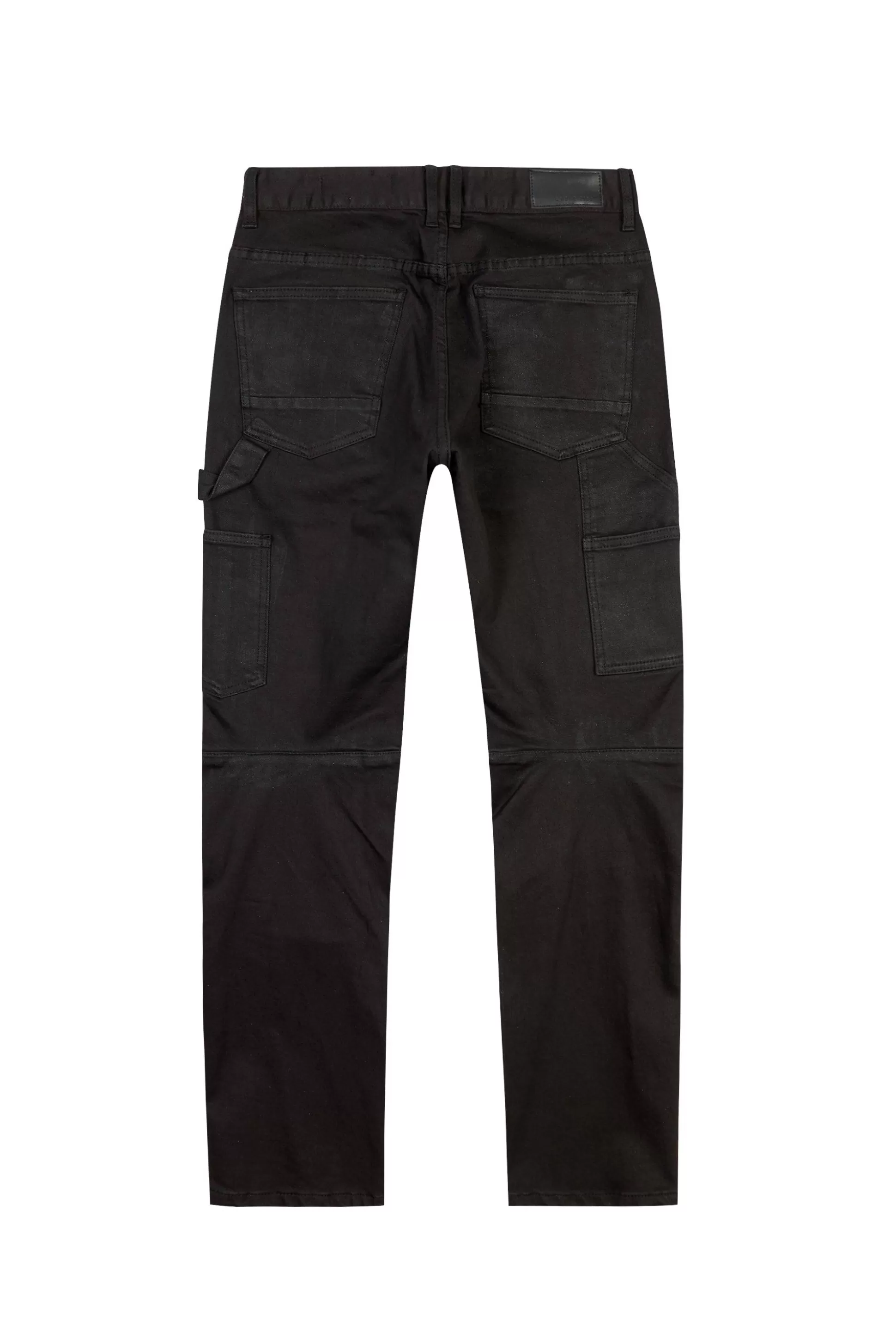 Smoke Rise Rip & Repair Double Knee Jeans Jet Black Clearance