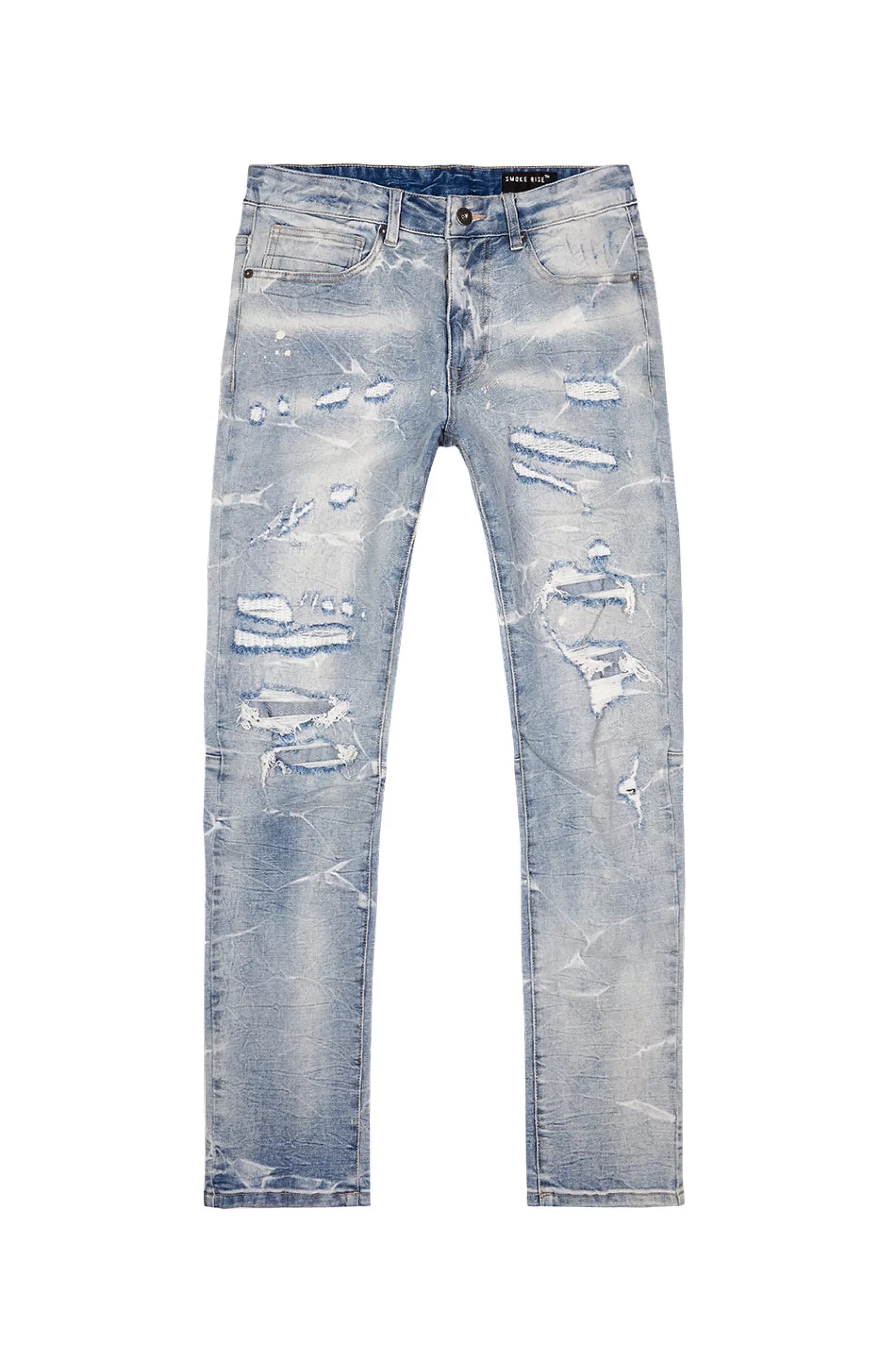 Smoke Rise Rip & Repaired Lightning Washed Denim Jeans Bergen Bl Shop