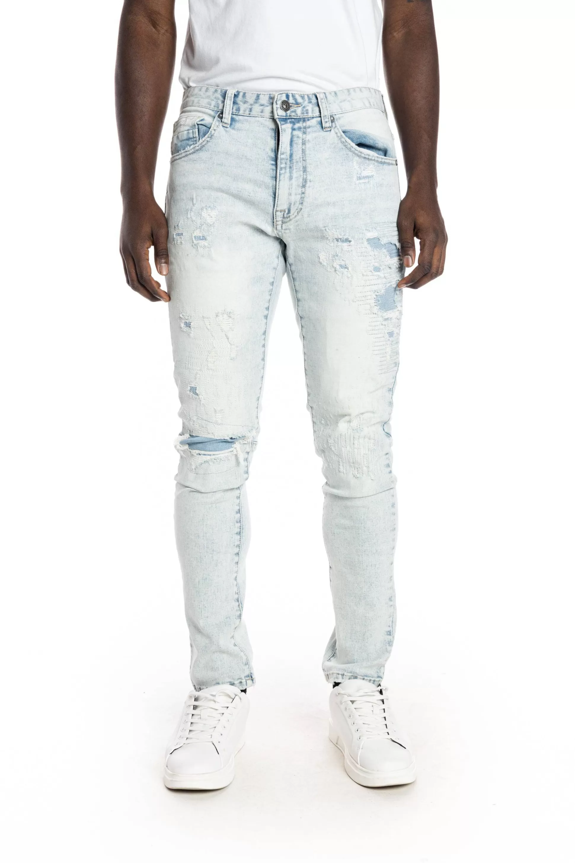 Smoke Rise Rip And Repair Semi Basic Jeans Grenada Blue Best