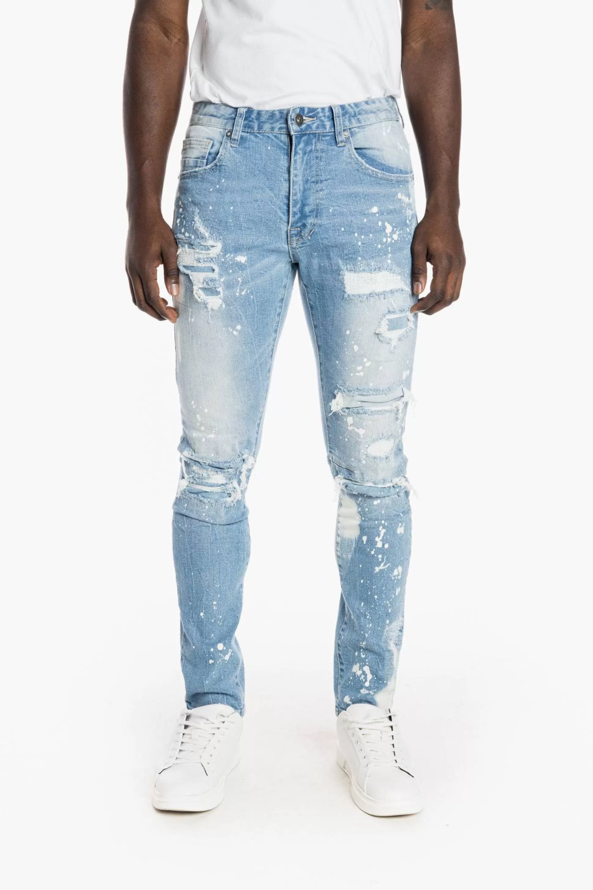 Smoke Rise Rip And Repair Semi Basic Jeans Ocean Blue Outlet