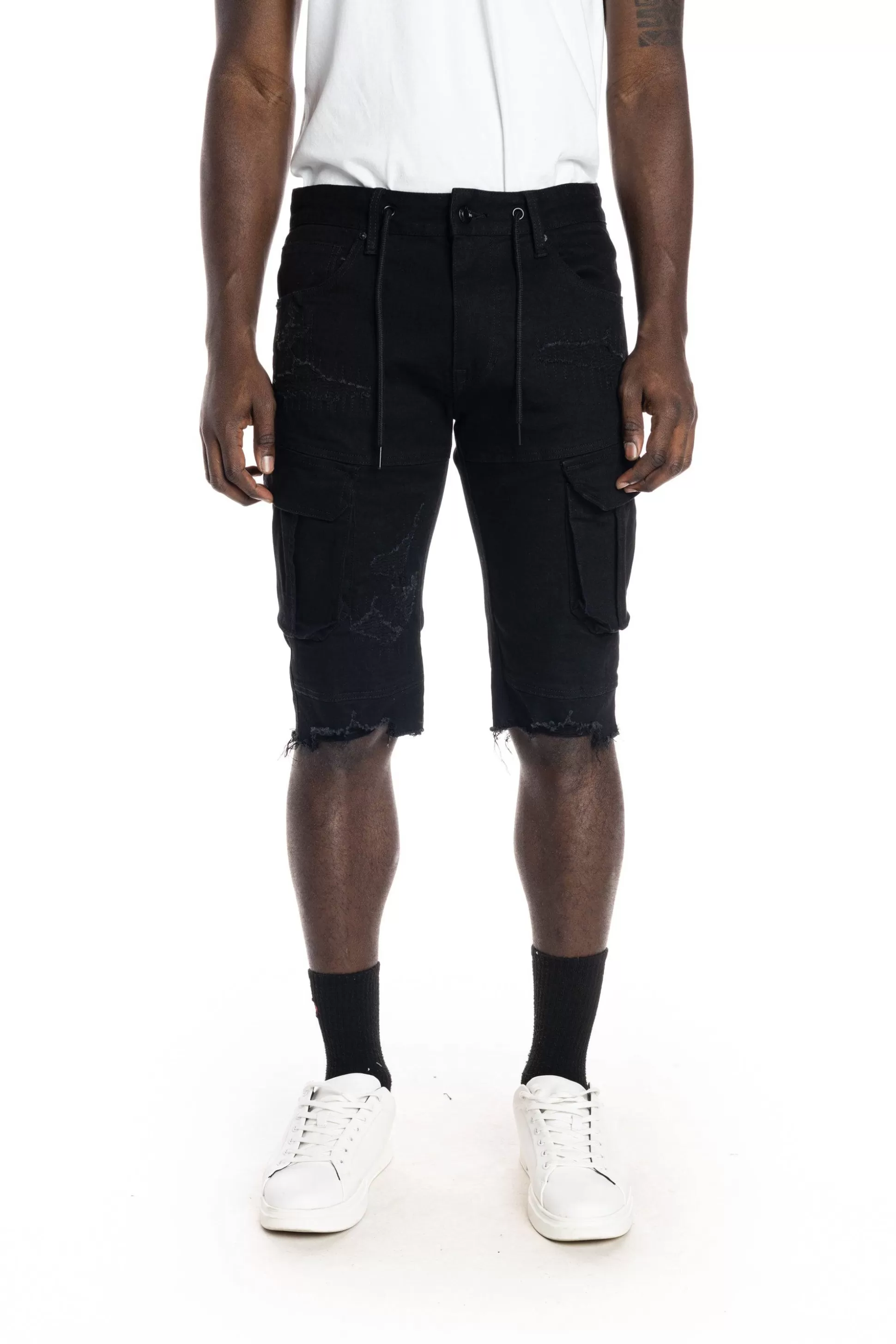 Smoke Rise Rip And Repair Semi Basic Twill Short Black Sale