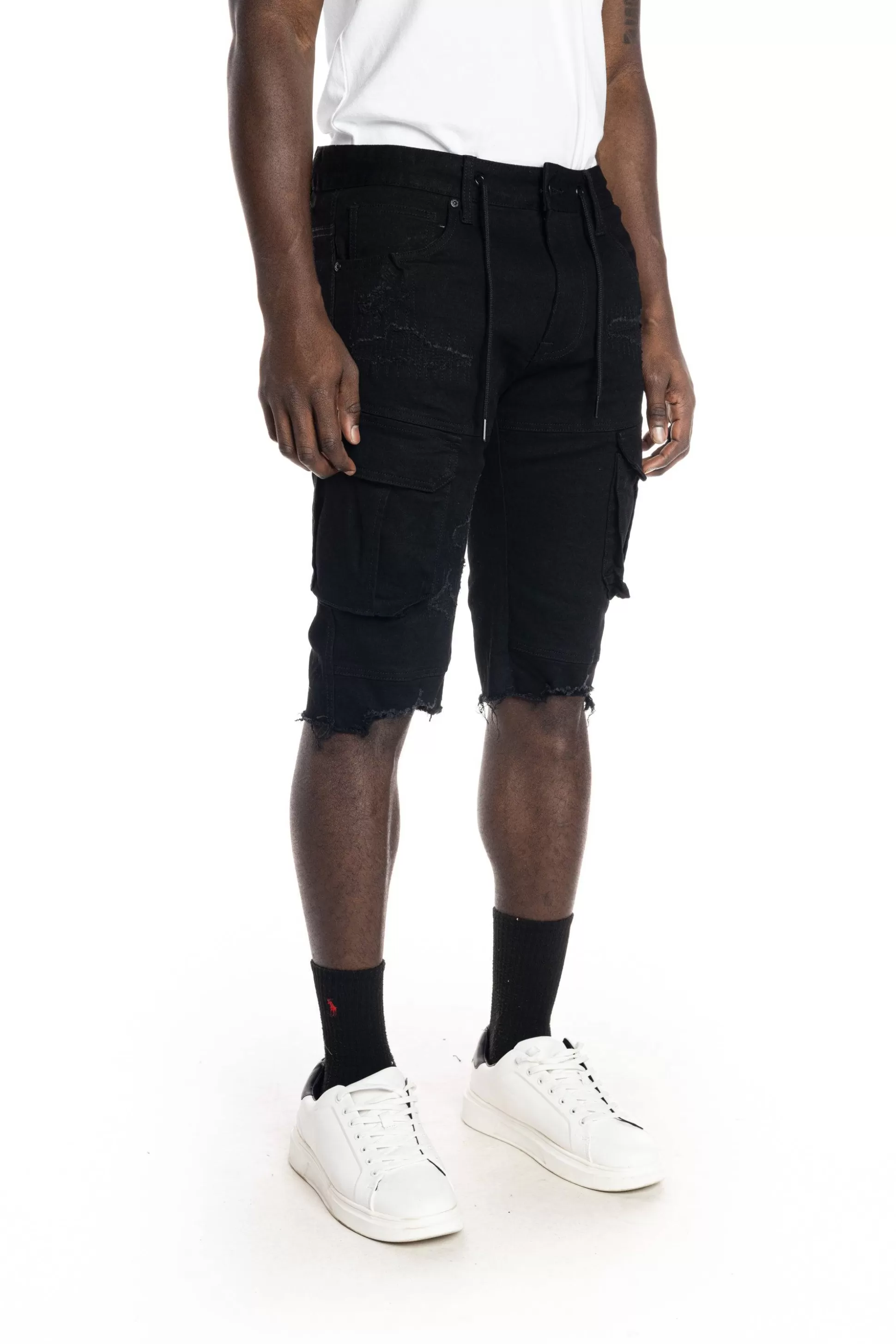 Smoke Rise Rip And Repair Semi Basic Twill Short Black Sale