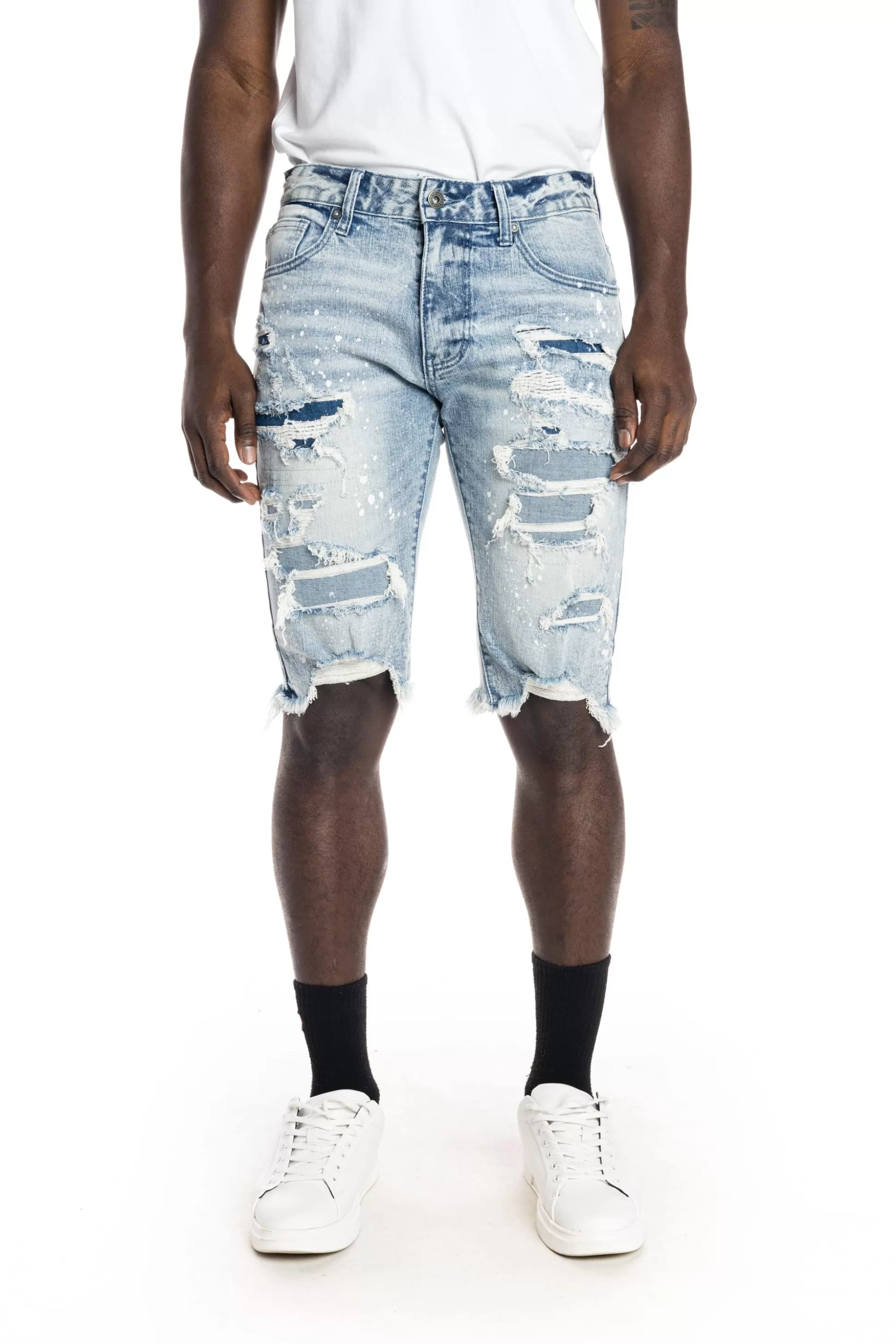 Smoke Rise Ripoff Semi Basic Denim Short Mizu Blue Shop