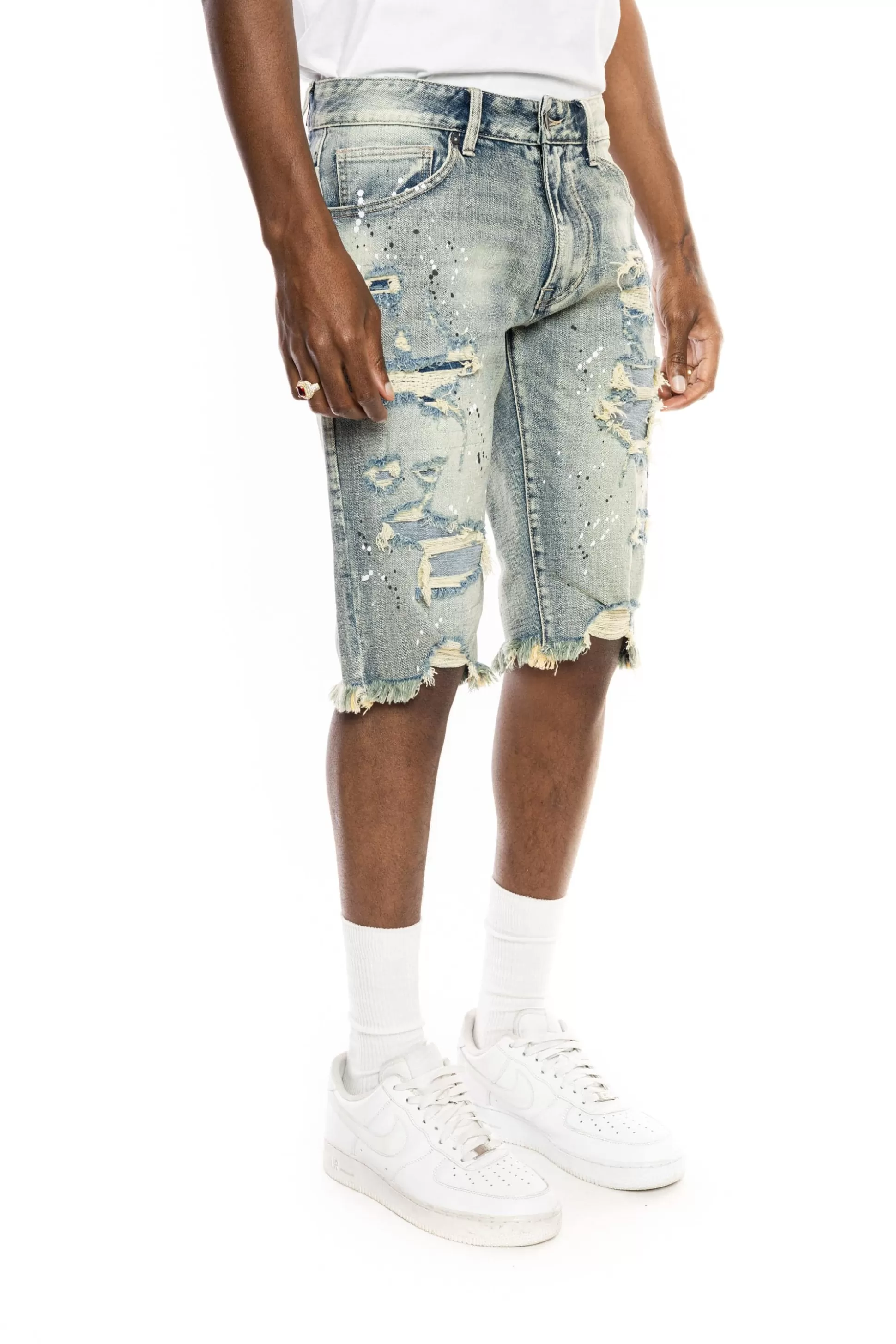 Smoke Rise Ripoff Semi Basic Denim Short Hyster Blue Cheap