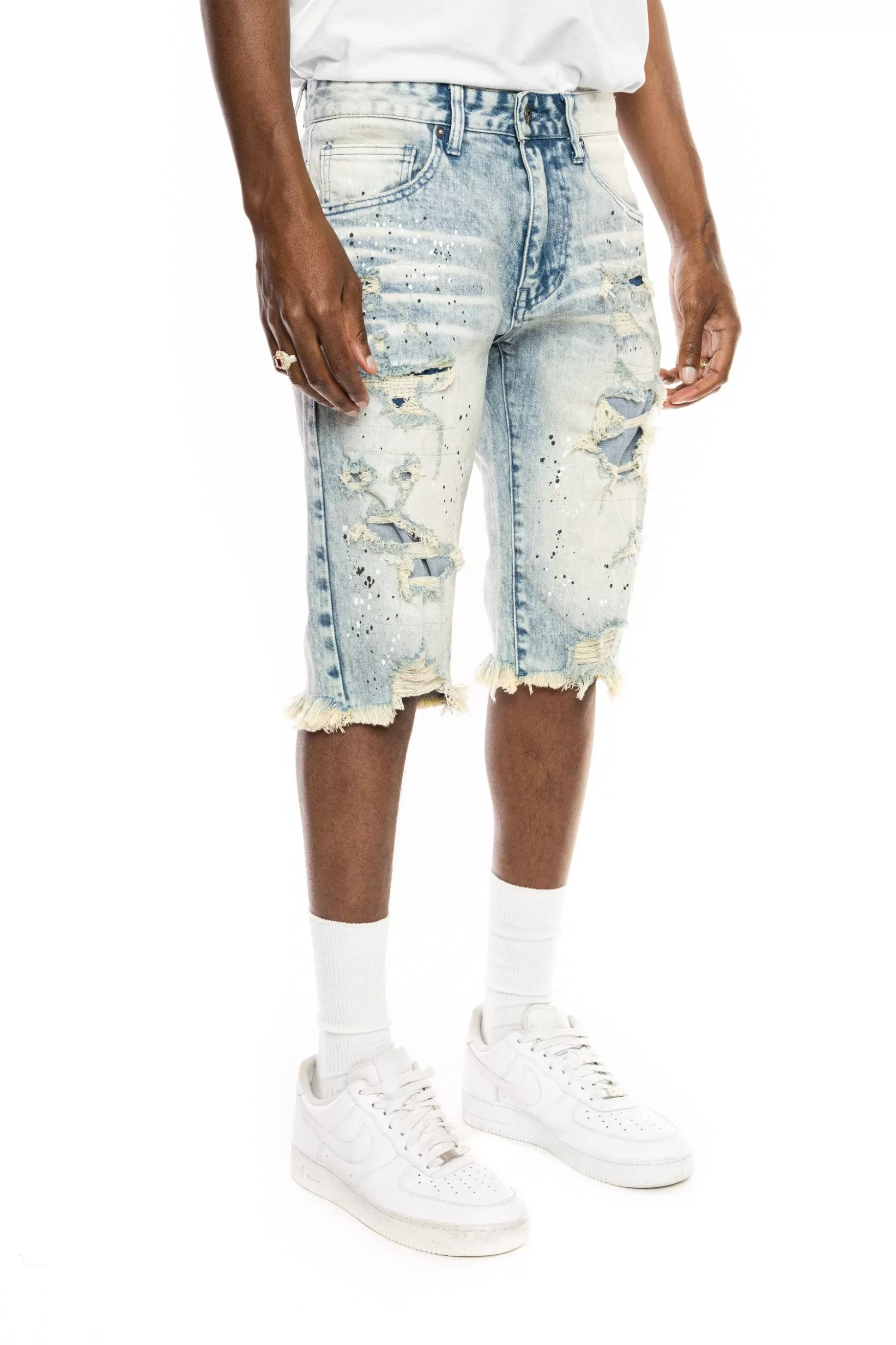 Smoke Rise Ripoff Semi Basic Denim Short Brighton Blue Clearance