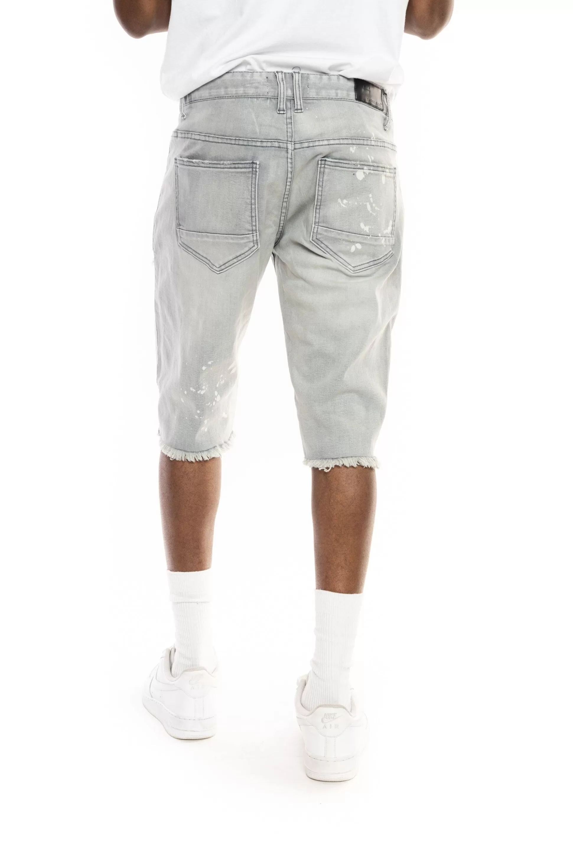 Smoke Rise Ripoff Semi Basic Denim Short Light Grey Cheap