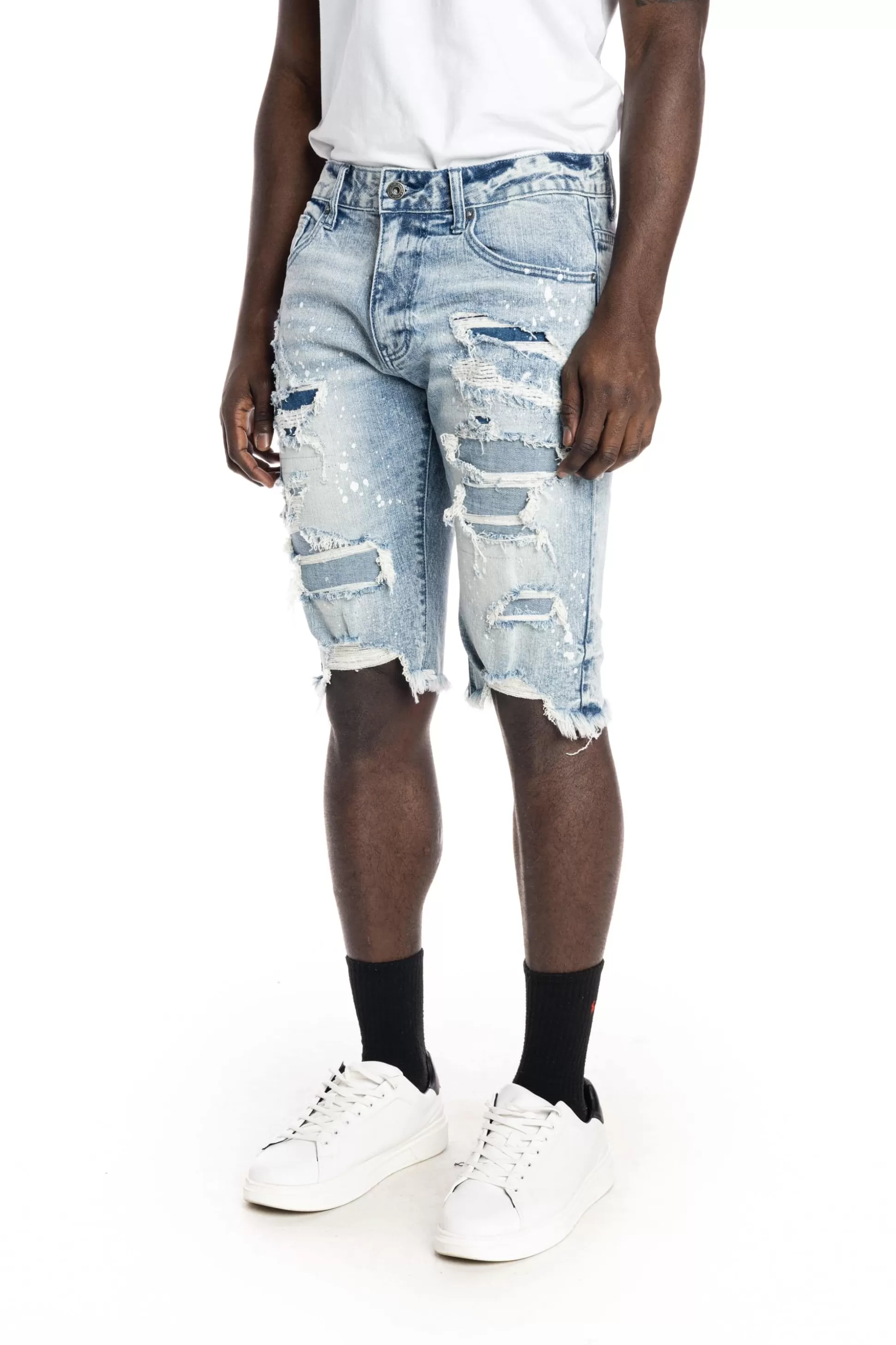 Smoke Rise Ripoff Semi Basic Denim Short Mizu Blue Shop