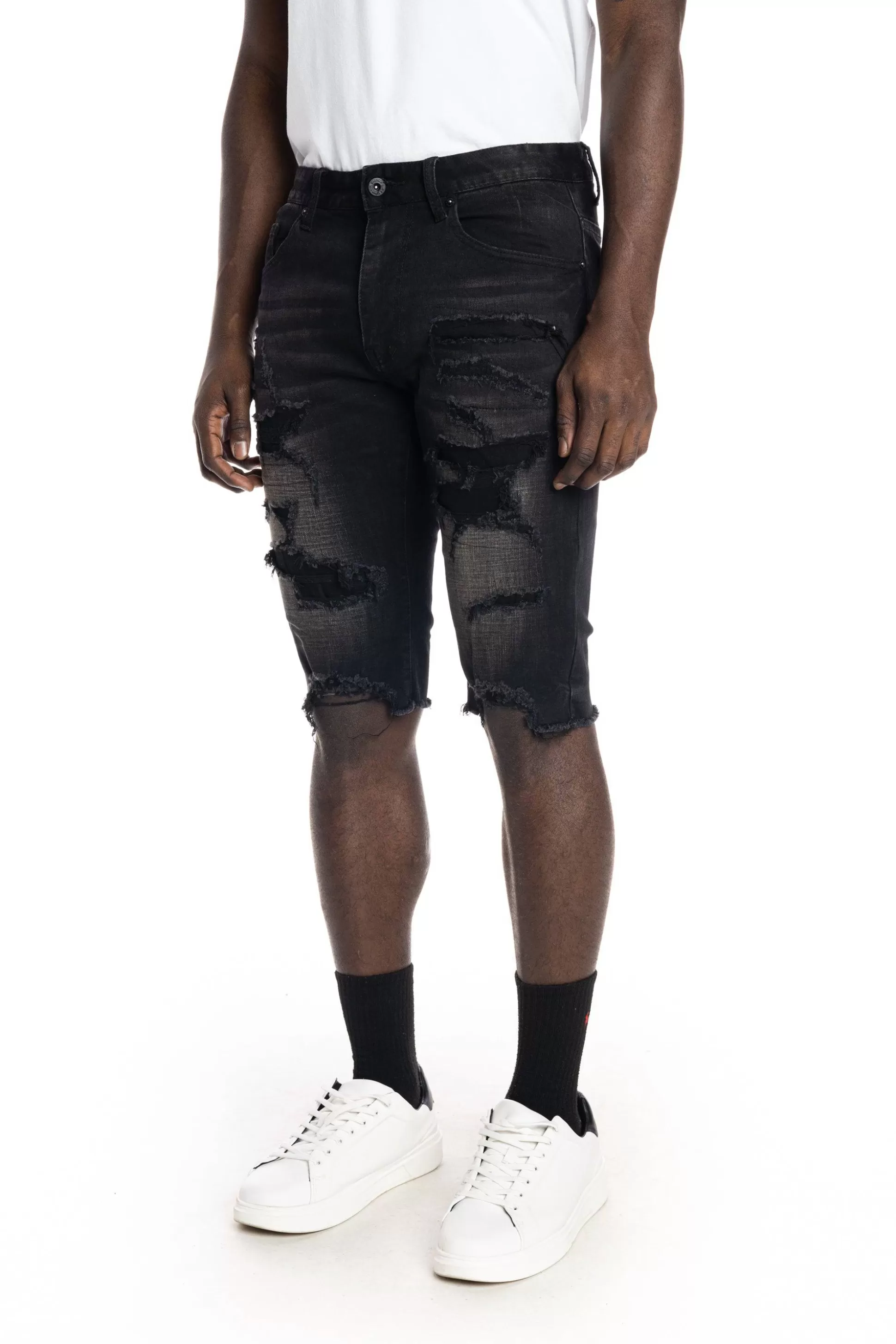 Smoke Rise Ripoff Semi Basic Denim Short Dusty Black Outlet