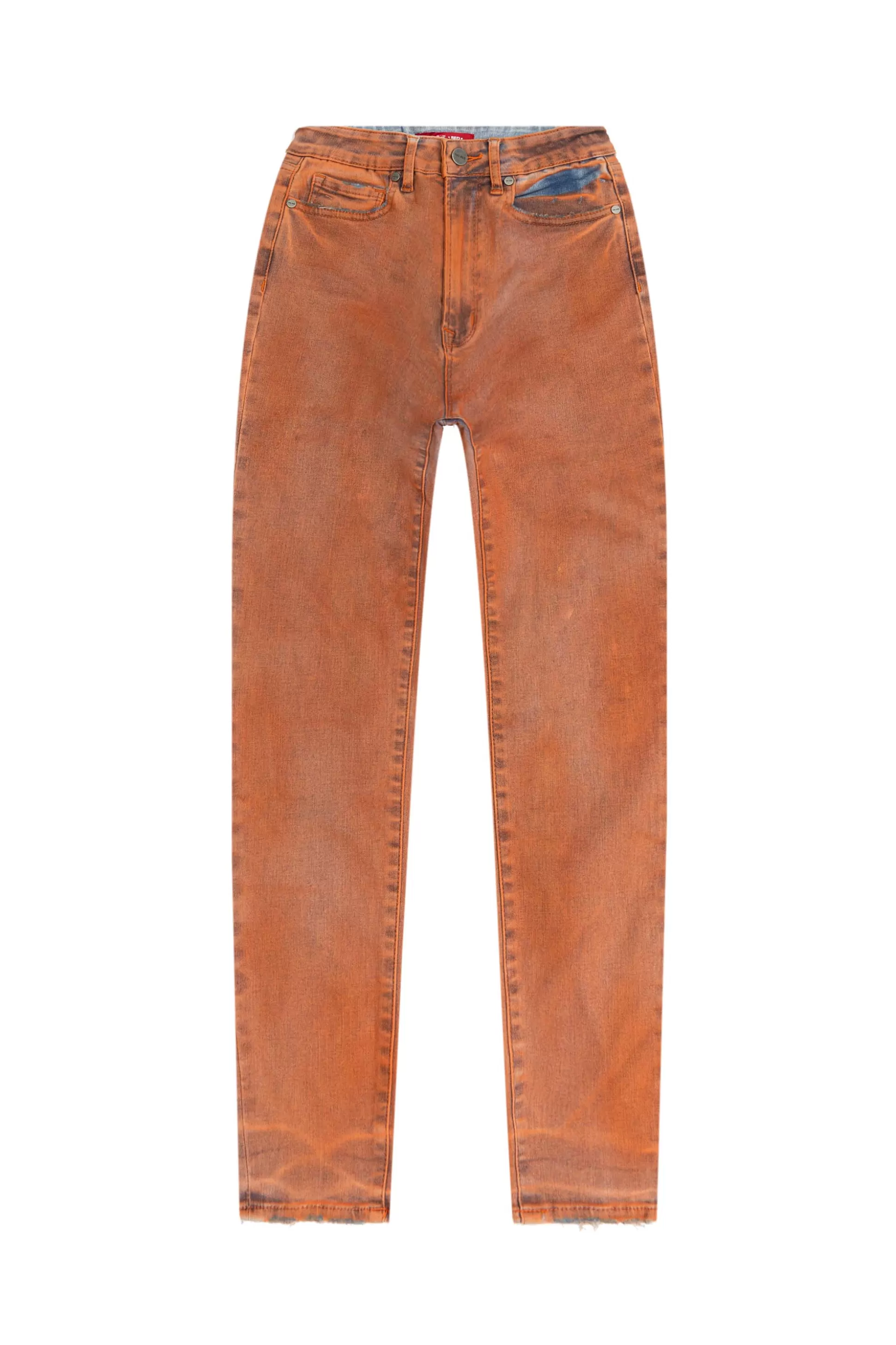 Smoke Rise Spray Fashion Denim Pants Orange Shop