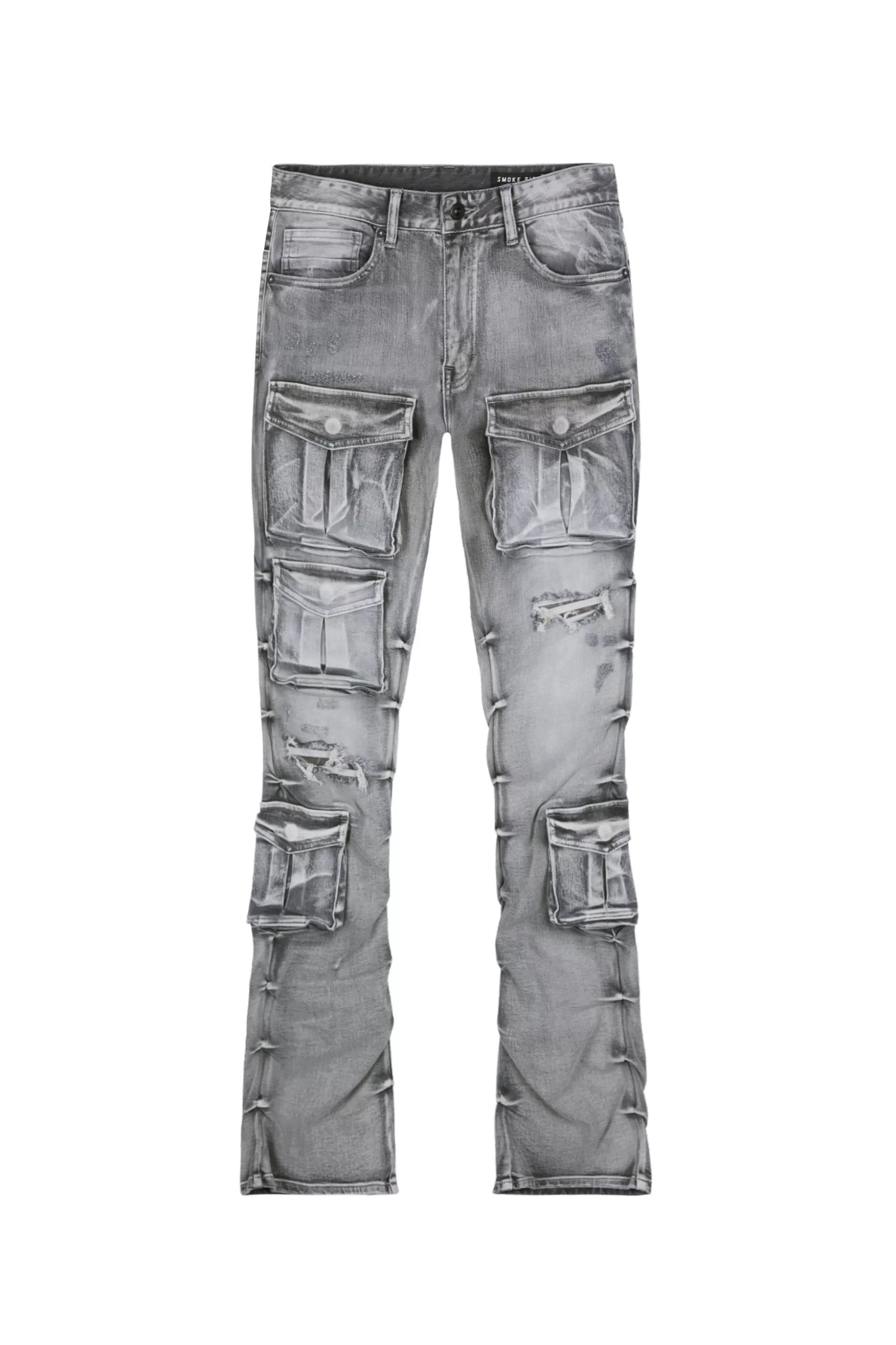 Smoke Rise Stacked Utility Denim Jeans Union Grey Store