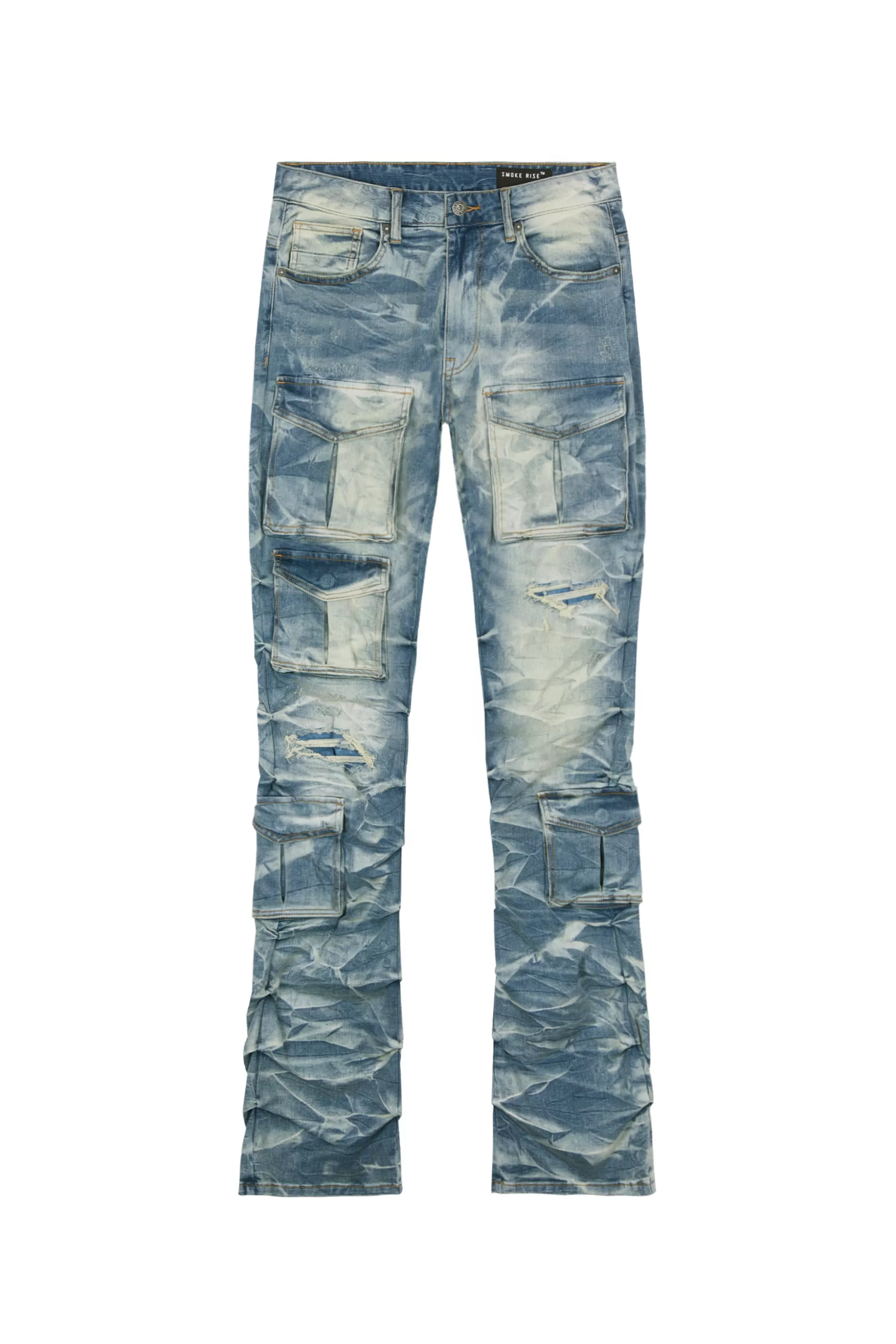 Smoke Rise Stacked Utility Denim Jeans Clyde Blue Best