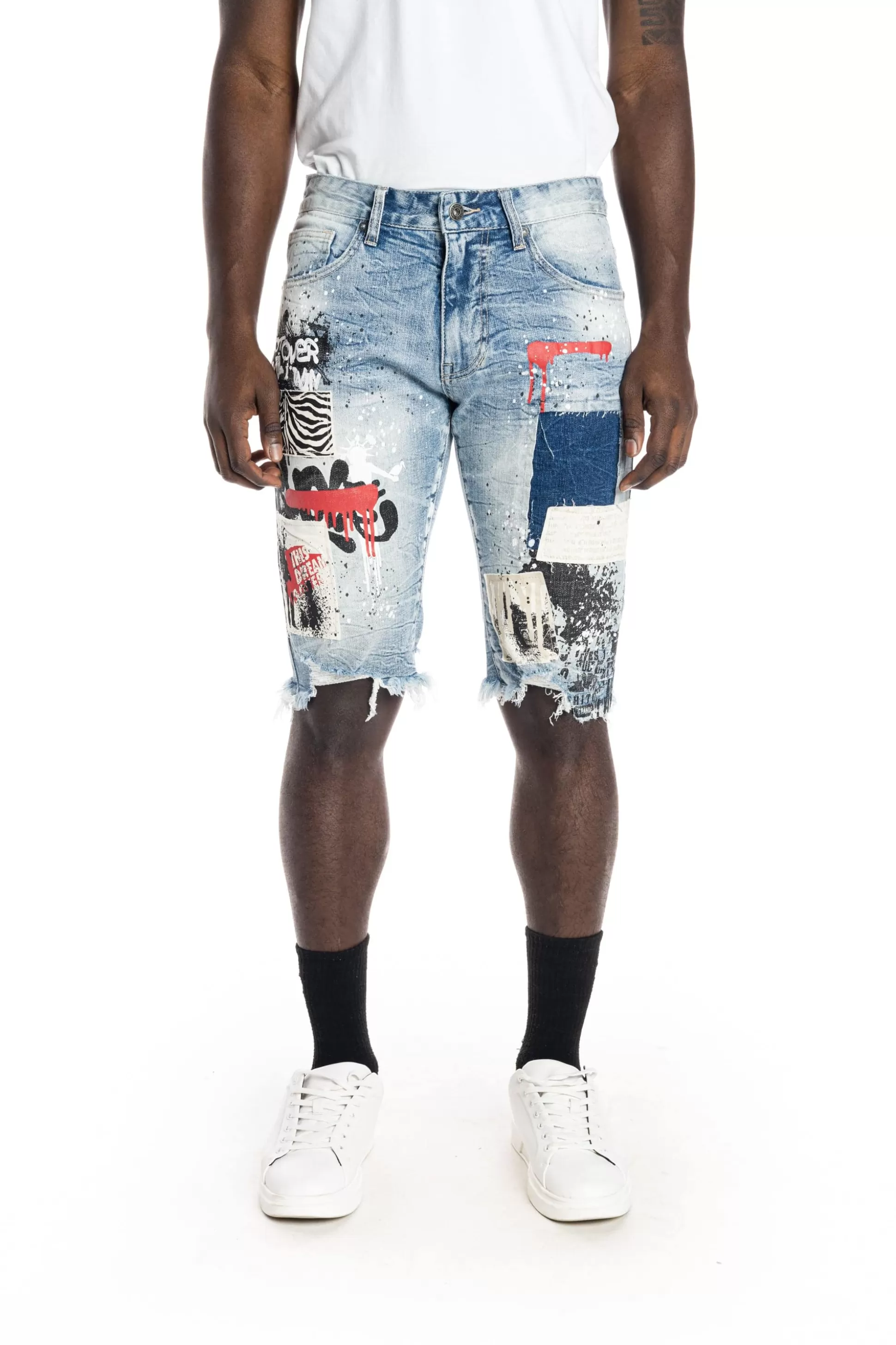 Smoke Rise Twill Applique Fashion Denim Short Canal Blue Store