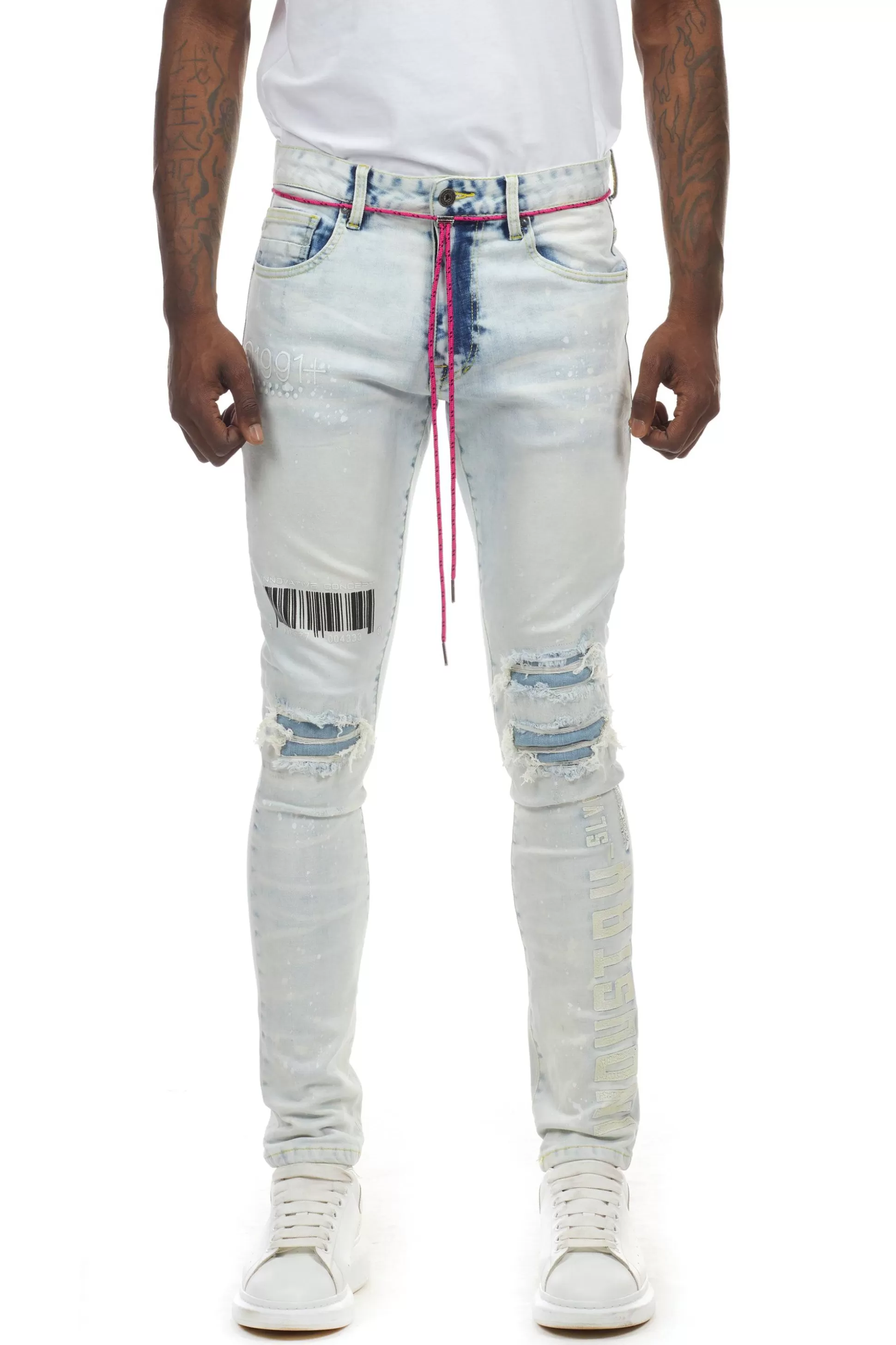 Smoke Rise Utility Fashion Jeans Plaster Blue Discount