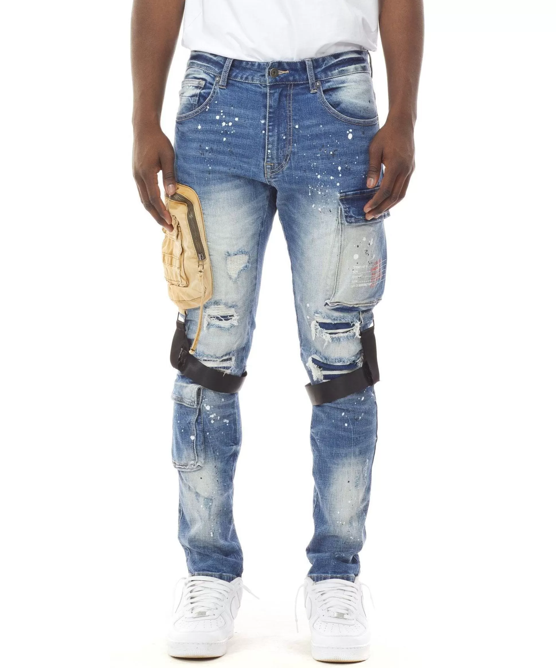 Smoke Rise Utility Fashion Jeans Bristol Blue Sale