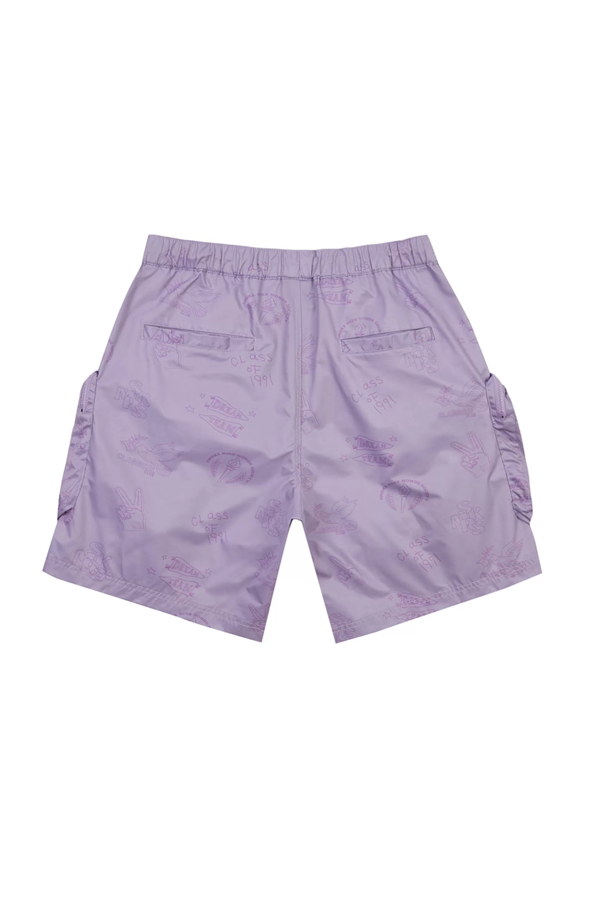 Smoke Rise Varsity Lounge Windbreaker Shorts Lilac Cheap