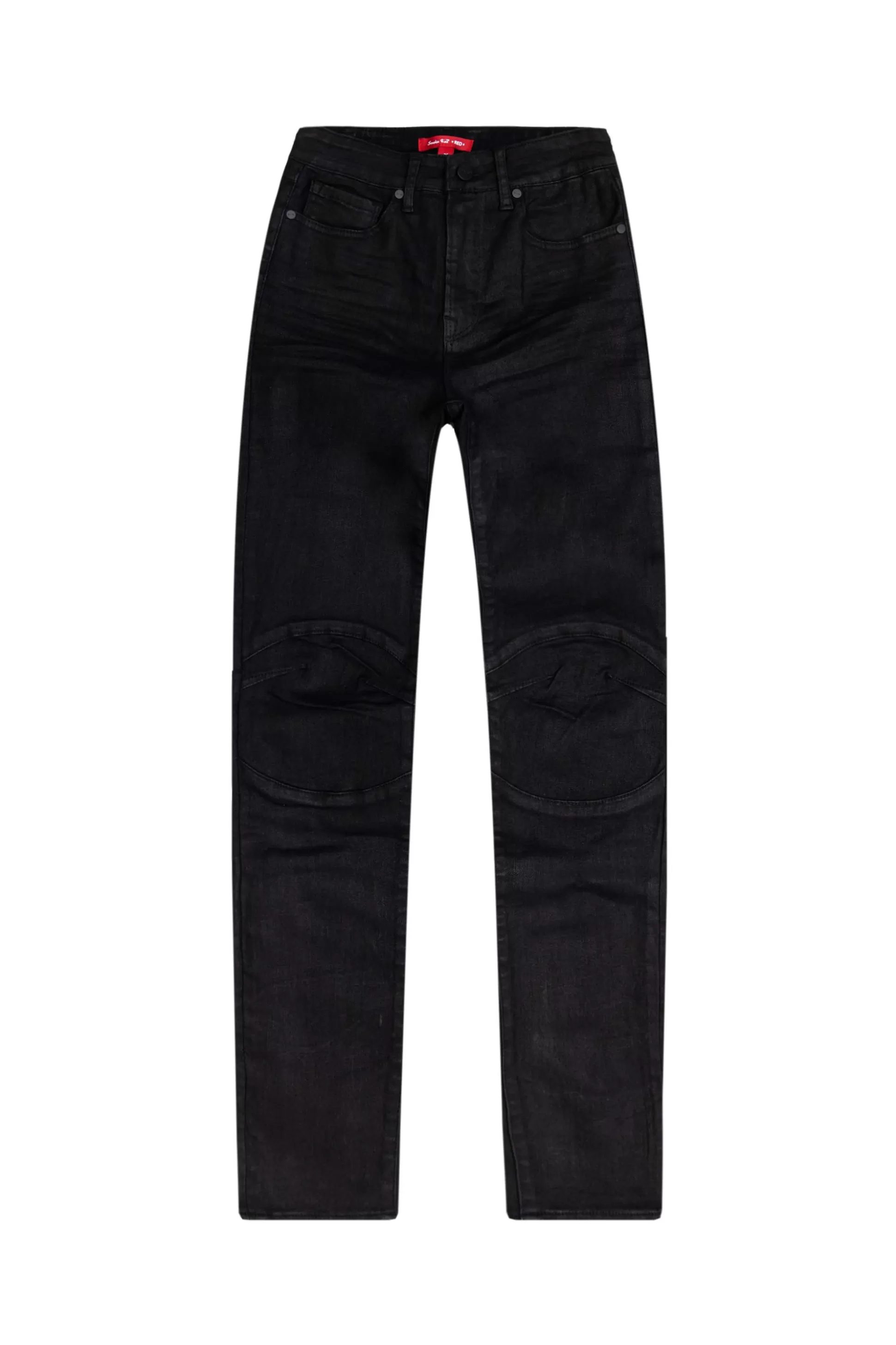 Smoke Rise Wax-Coated Basic Denim Pants Polished Black Discount